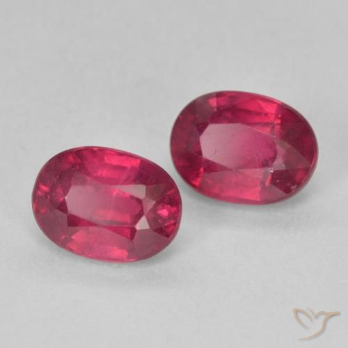 2.55 ctw Red Ruby Stones, Natural Ruby in Oval Facet Shape for Sale