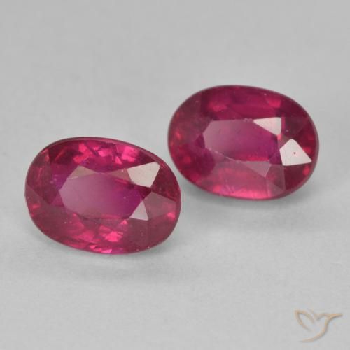 3.10 ctw Red Ruby Stones, Natural Ruby in Oval Facet Shape for Sale