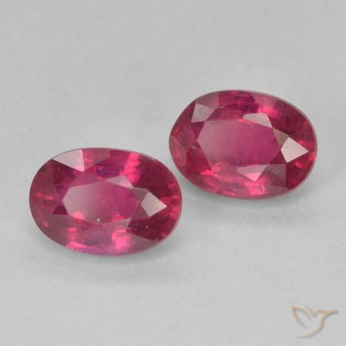 2.42 ctw Red Ruby Stones, Natural Ruby in Oval Facet Shape for Sale