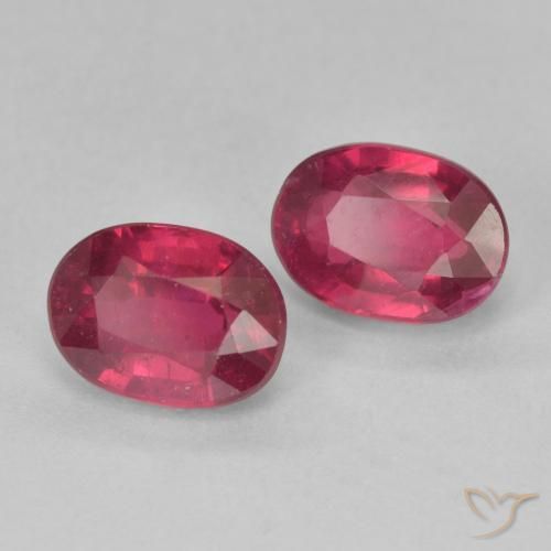 2.85 ctw Red Ruby Stones, Natural Ruby in Oval Facet Shape for Sale