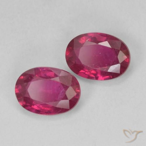 2.22 ctw Red Ruby Stones, Natural Ruby in Oval Facet Shape for Sale