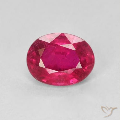 1.71ct Naturale Rosso chiaro Rubino, Ovale, VS, Photo A