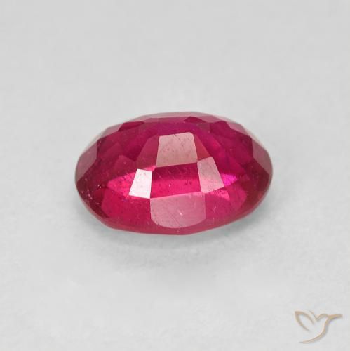 Ruby Gemstone in 7.6 x 5.9 mm Size for Sale, Ruby Stone in Light Red Color