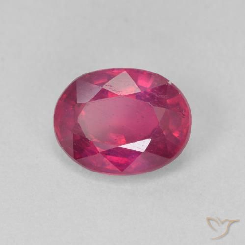 1.76 ct Red Ruby Stone, Natural Ruby in Oval Facet Shape for Sale