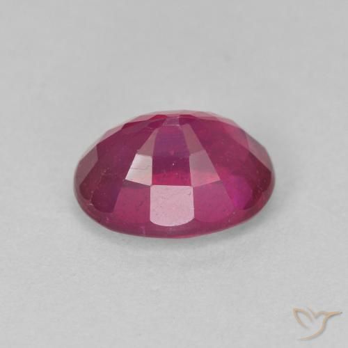 Ruby Gemstone in 8.1 x 6.3 mm Size for Sale, Ruby Stone in Light Red Color