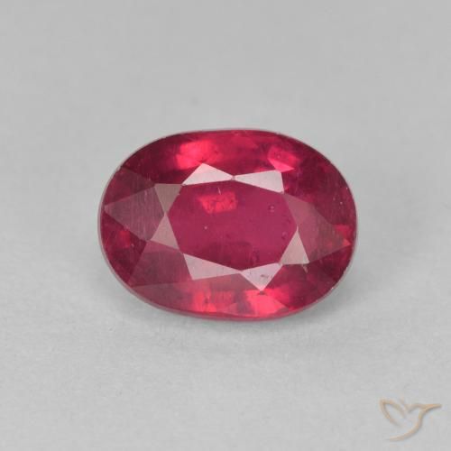 2.00ct Natural Medium Dark-Red Ruby, Oval, VS