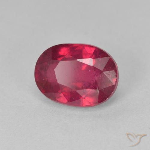 2.00 ct Red Ruby Stone, Natural Ruby in Oval Facet Shape for Sale