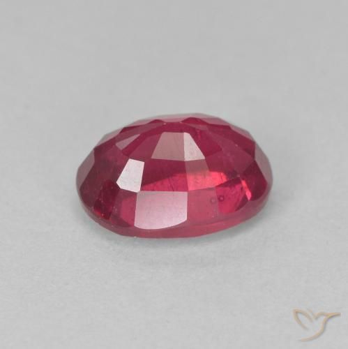 Ruby Gemstone in 8 x 6 mm (calibrated) Size for Sale, Ruby Stone in Medium Dark-Red Color