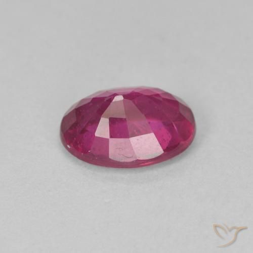 Ruby Gemstone in 7.6 x 5.7 mm Size for Sale, Ruby Stone in Pinkish Purple Color
