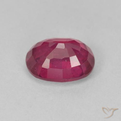 Ruby Gemstone in 8 x 6 mm (calibrated) Size for Sale, Ruby Stone in Deep Reddish Pink Color