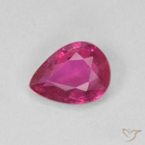 0.81ct Natural Light Red Ruby, Pear Shape, SI