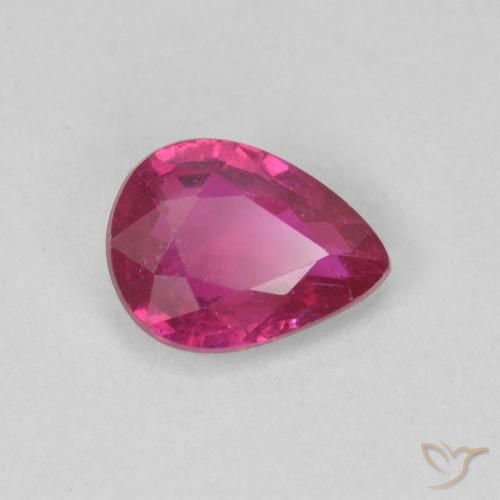 0.81 ct Red Ruby Stone, Natural Ruby in Pear Facet Shape for Sale