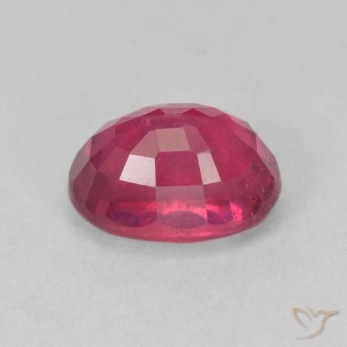 Ruby Gemstone in 7.2 x 5.3 mm Size for Sale, Ruby Stone in Pinkish Red Color