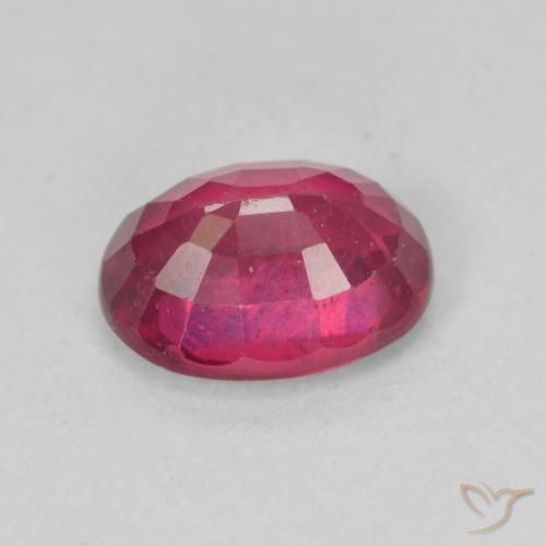 Ruby Gemstone in 8 x 6 mm (calibrated) Size for Sale, Ruby Stone in Deep Reddish Pink Color