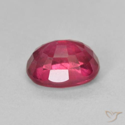 Ruby Gemstone in 7.6 x 5.9 mm Size for Sale, Ruby Stone in Deep Reddish Pink Color