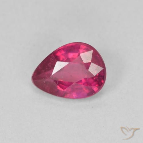 0.95ct Natural Light Red Ruby, Pear Shape, VS