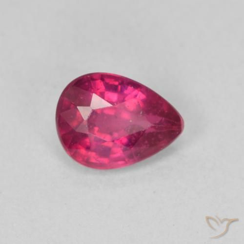 0.95 ct Red Ruby Stone, Natural Ruby in Pear Facet Shape for Sale