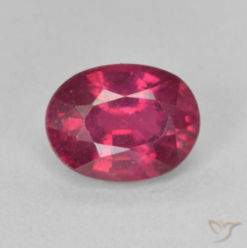 1.98 ct Oval Cut Ruby, 8 x 6.1 mm From Madagascar, Photo A