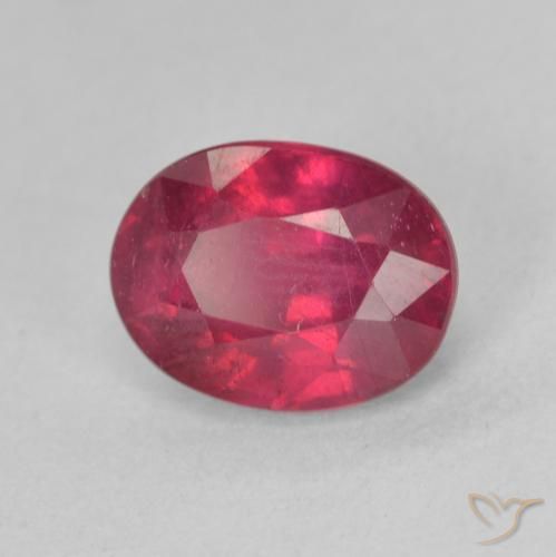 2.03 ct Red Ruby Stone, Natural Ruby in Oval Facet Shape for Sale