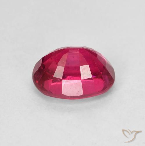 Ruby Gemstone in 8 x 6 mm (calibrated) Size for Sale, Ruby Stone in Medium Dark-Red Color