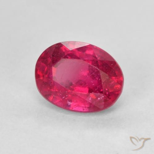 2.07 ct Red Ruby Stone, Natural Ruby in Oval Facet Shape for Sale