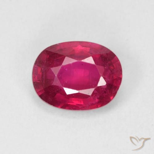 1.69ct Natural Light Red Ruby, Oval, VS