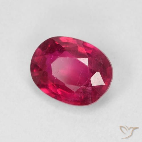 1.69 ct Red Ruby Stone, Natural Ruby in Oval Facet Shape for Sale