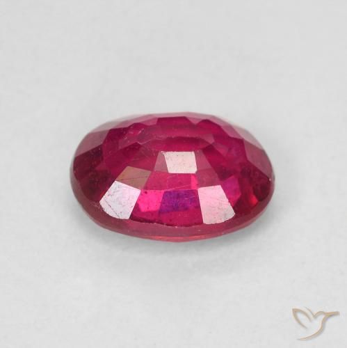 Ruby Gemstone in 8 x 6 mm (calibrated) Size for Sale, Ruby Stone in Light Red Color