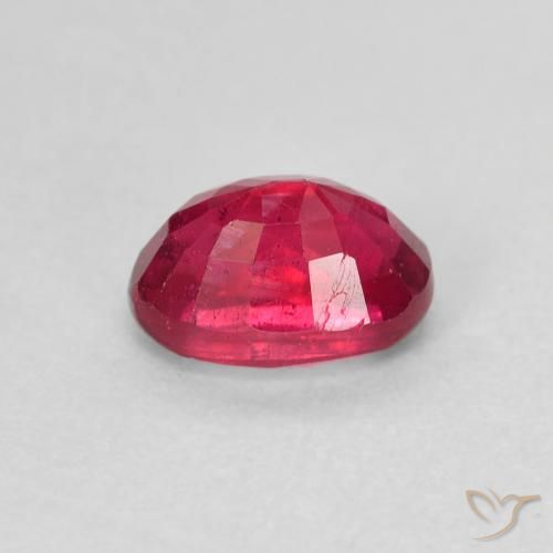 Ruby Gemstone in 7 x 5 mm (calibrated) Size for Sale, Ruby Stone in Medium Dark-Red Color
