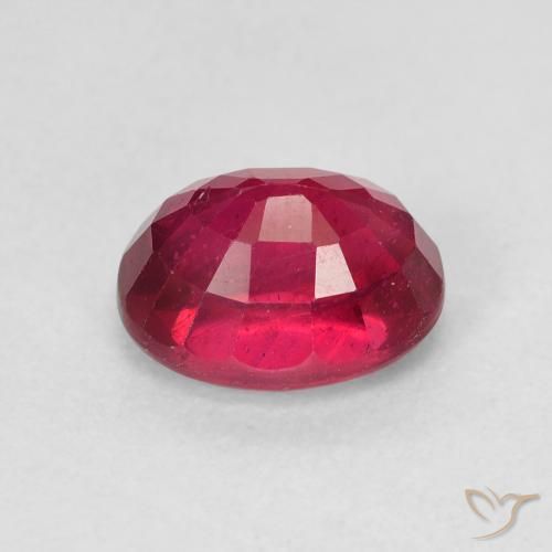 Ruby Gemstone in 8 x 6 mm (calibrated) Size for Sale, Ruby Stone in Pinkish Red Color