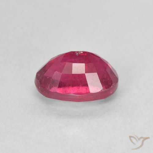Ruby Gemstone in 7.2 x 5.2 mm Size for Sale, Ruby Stone in Pinkish Red Color