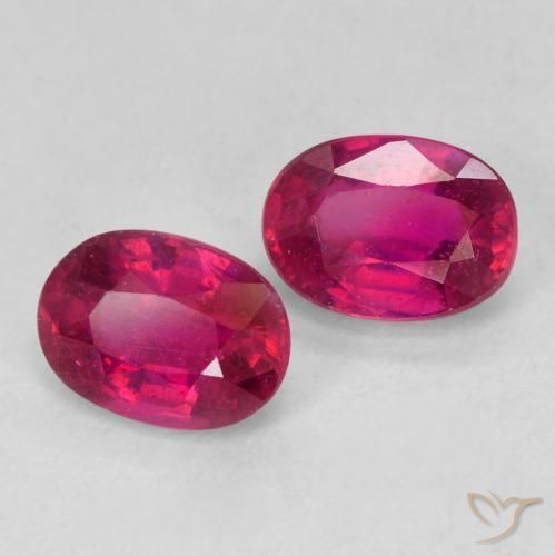 2.35 ctw Red Ruby Stones, Natural Ruby in Oval Facet Shape for Sale