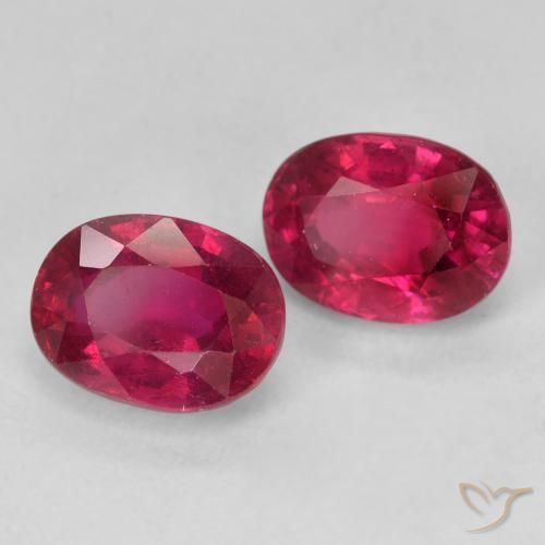 4.17 ctw Red Ruby Stones, Natural Ruby in Oval Facet Shape for Sale