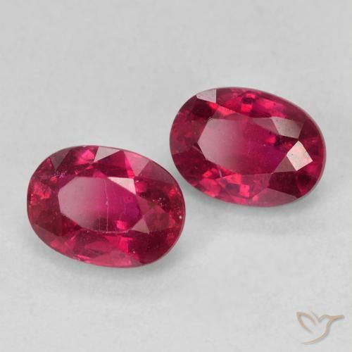 2.49 ctw Red Ruby Stones, Natural Ruby in Oval Facet Shape for Sale