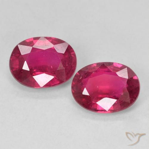 3.05ctw Natural Pinkish Red Rubies, Oval, VS