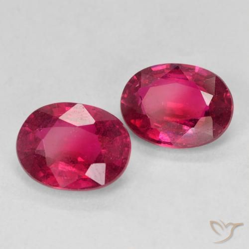 3.05 ctw Red Ruby Stones, Natural Ruby in Oval Facet Shape for Sale
