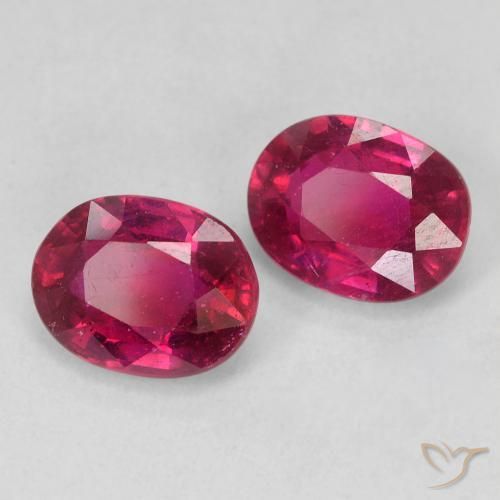 3.18 ctw Red Ruby Stones, Natural Ruby in Oval Facet Shape for Sale