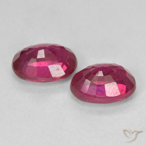 Ruby Gemstones in 7.1 x 5.2 mm Size for Sale, Ruby Stones in Light Red Color