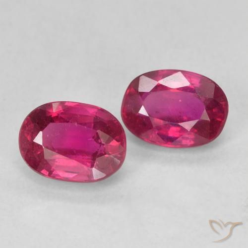 2.32 ctw Red Ruby Stones, Natural Ruby in Oval Facet Shape for Sale
