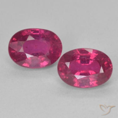 2.76ctw Natural Light Red Rubies, Oval, VS
