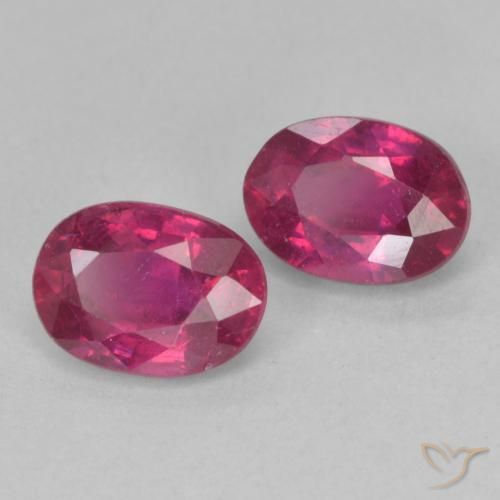 2.30 ctw Red Ruby Stones, Natural Ruby in Oval Facet Shape for Sale