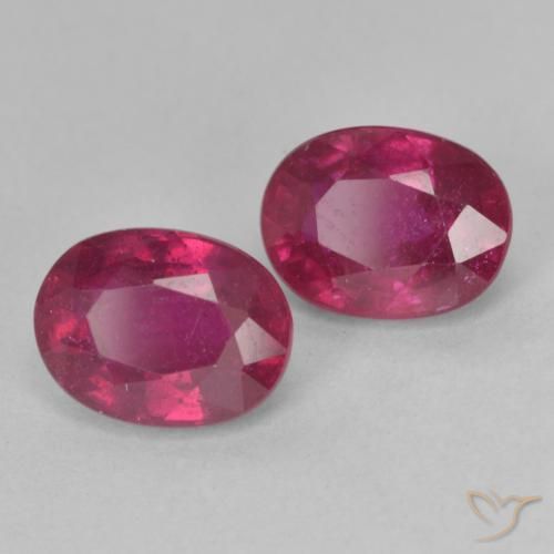 3.84 ctw Red Ruby Stones, Natural Ruby in Oval Facet Shape for Sale