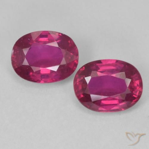3.31ctw Natural Light Red Rubies, Oval, VS