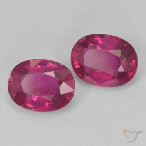 3.31 ctw Red Ruby Stones, Natural Ruby in Oval Facet Shape for Sale