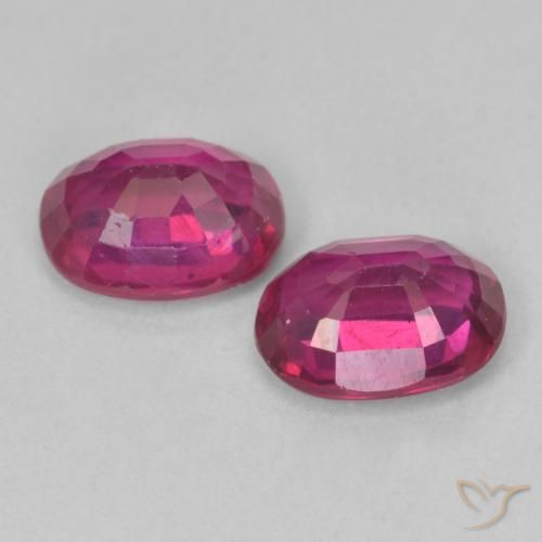 Ruby Gemstones in 8 x 6 mm (calibrated) Size for Sale, Ruby Stones in Light Red Color