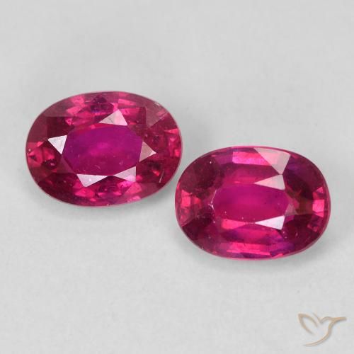 2.44ctw Natural Medium Red Rubies, Oval, VS