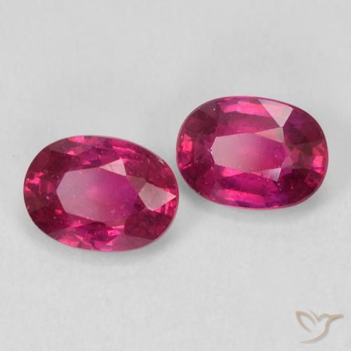 2.44 ctw Red Ruby Stones, Natural Ruby in Oval Facet Shape for Sale