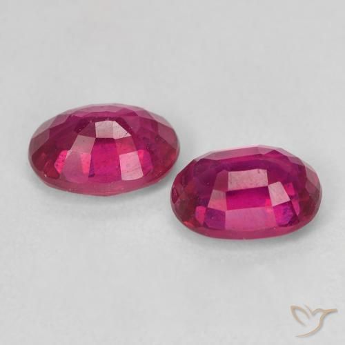 Ruby Gemstones in 7.1 x 5.3 mm Size for Sale, Ruby Stones in Medium Red Color