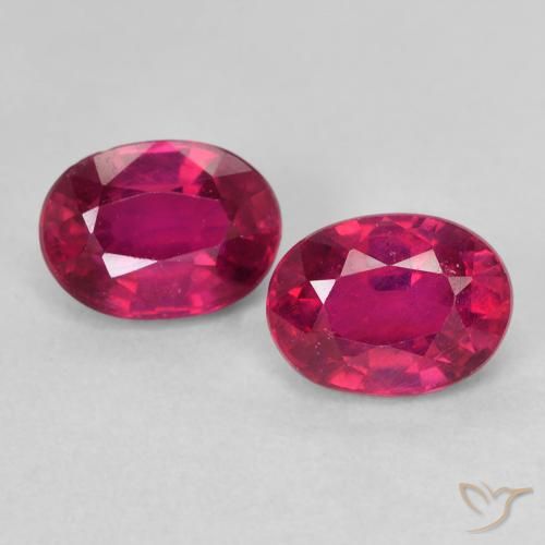 2.47ctw Natural Deep Reddish Pink Rubies, Oval, VS