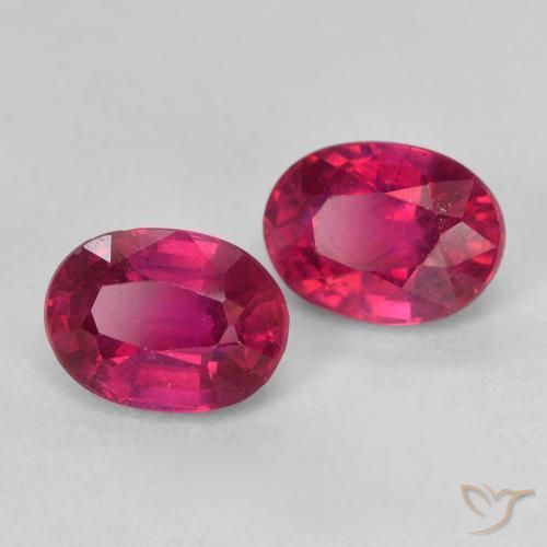 2.47 ctw Red Ruby Stones, Natural Ruby in Oval Facet Shape for Sale